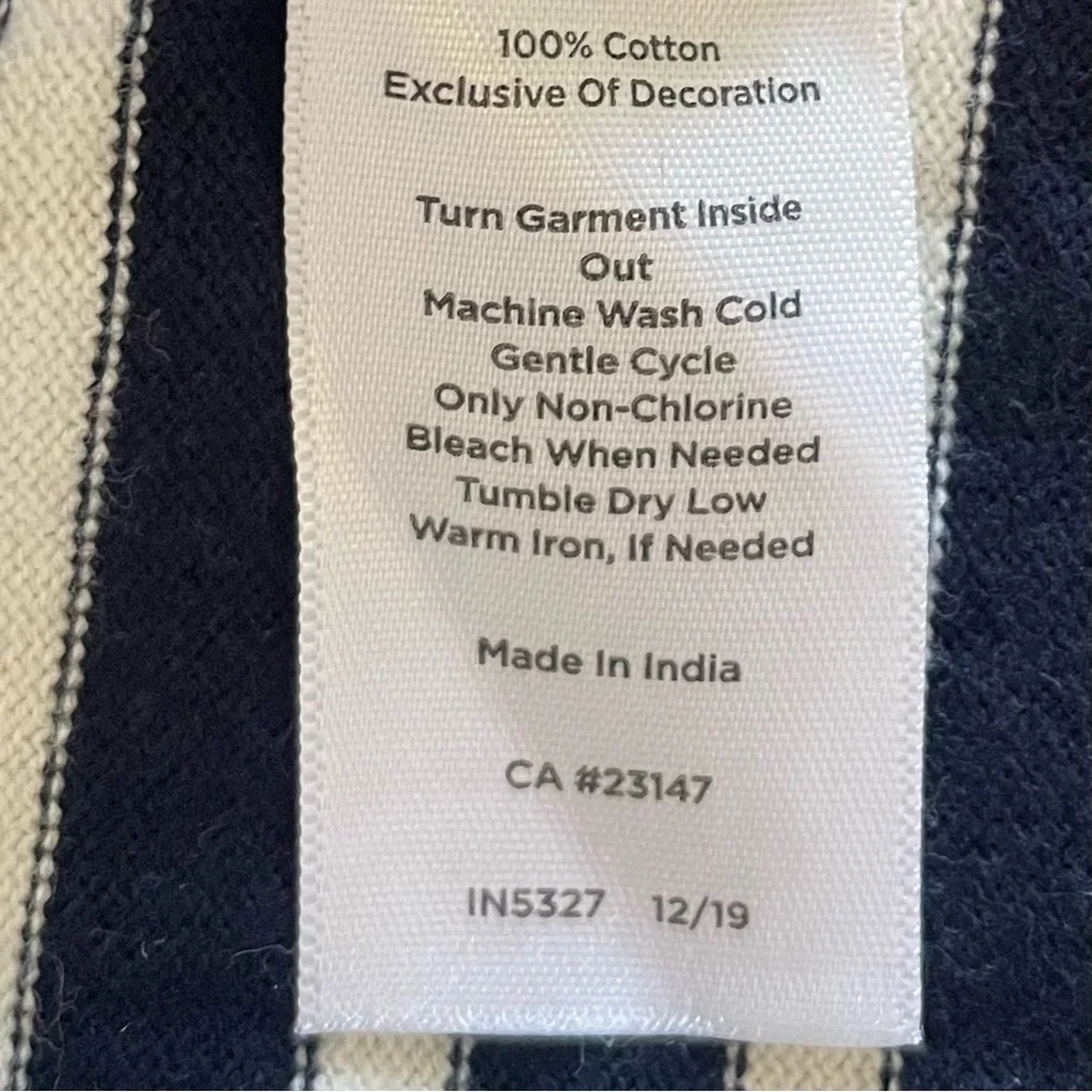 Talbots Striped Long Sleeve Top Womens L Floral Embroidered Basic Classic Preppy - Picture 15 of 15